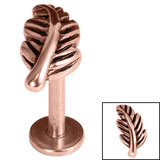 view all Rose Gold Steel Labret with Rose Gold Steel Feather 1.2mm body jewellery