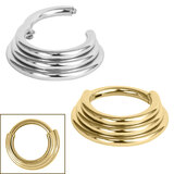 view all Titanium 3 Tier Stacked Hinged Clicker Ring body jewellery