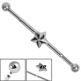 view all Titanium Internally Threaded Industrial Scaffold Barbells 1.6mm with Titanium balls - midway Nautical Star body jewellery