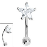 view all Steel Claw Set Jewelled Star Micro Curved Bar 1.2mm body jewellery