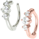 view all Steel Claw Set Triple Jewelled Rook Clicker Ring body jewellery
