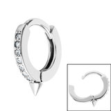view all Surgical Steel Huggie Clicker Ear Ring - Jewelled with Spike body jewellery