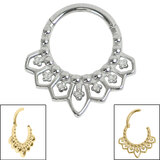 view all Steel Mandala Hinged Clicker Ring body jewellery