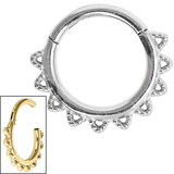 view all Steel Filigree Lace Hinged Clicker Ring body jewellery