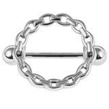 view all Steel Solid Chain Nipple Surround with Steel Bar body jewellery