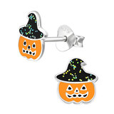 view all Sterling Silver Pumpkin Witch Ear Stud Earrings ES50 body jewellery