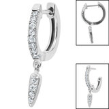 view all Steel Jewelled Huggie Earring with Dangle Spike body jewellery