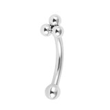 view all Steel Trinity Micro Curved Bar 1.2mm body jewellery