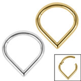 view all Titanium Plain Teardrop Hinged Segment Ring body jewellery