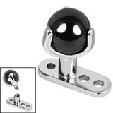 view all Titanium Dermal Anchor with Titanium Claw Set Black Agate Ball body jewellery