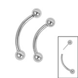 view all Titanium Threadless Micro Curved Barbell 1.2mm body jewellery