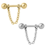 view all Steel Single Chain Nipple Bar body jewellery