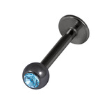 view all Black Steel Jewelled Labrets 1.2x10mm body jewellery