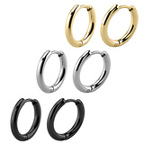 view all Surgical Steel Huggie Ear Clicker Rings - Round (pairs) body jewellery