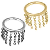 view all Titanium Fringe Chain Orbit Hinged Clicker Ring body jewellery