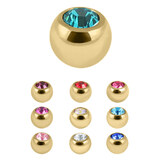 view all Gold Steel Jewelled Balls 1.2mm body jewellery