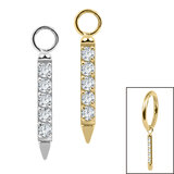 view all Titanium Charm - 5 Jewel Bar body jewellery