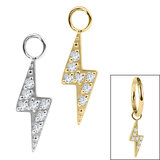 view all Titanium Charm - Jewelled Lightning Bolt body jewellery