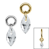 view all Titanium Charm - Floating Marquise Gem body jewellery