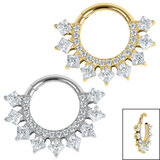 view all Titanium Verity Princess Jewelled Hinged Clicker Ring body jewellery
