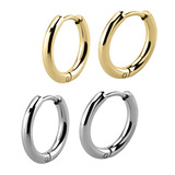 view all Titanium Huggie Ear Clicker Rings - Round (pairs) body jewellery