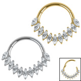view all Titanium Raindrop Cluster Marquise Hinged Ring body jewellery