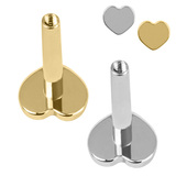 view all Titanium Internal Thread Labret Post with Heart Base 1.2mm body jewellery