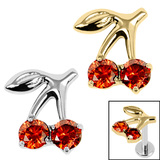 view all Titanium Internal Jewelled Cherries Top body jewellery