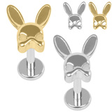 view all Titanium Internally Threaded Labrets 1.2mm - Titanium Bunny Assassin body jewellery