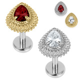 view all Titanium Internally Threaded Labrets 1.2mm - Titanium Kashvi Asia Teardrop body jewellery