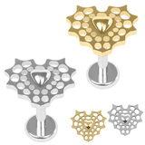 view all Titanium Internally Threaded Labrets 1.2mm - Titanium Captured Heart body jewellery