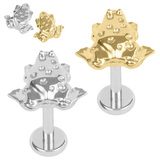 view all Titanium Internally Threaded Labrets 1.2mm - Titanium Frog body jewellery