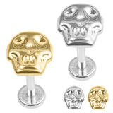 view all Titanium Internally Threaded Labrets 1.2mm - Titanium Death Head body jewellery