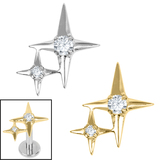 view all Titanium Internal Double Jewelled Guiding Star Top body jewellery