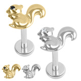 view all Titanium Internally Threaded Labrets 1.2mm - Titanium Jewelled Mr Nuts body jewellery