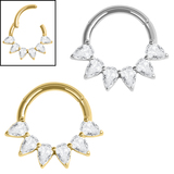 view all Titanium Encrusted Diadem Jewelled Hinged Ring body jewellery