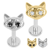view all Titanium Internally Threaded Labrets 1.2mm - Titanium Jewelled Vixen body jewellery