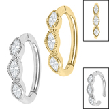 view all Steel Huggie Belly Clicker Ring - Paris Milgrain body jewellery