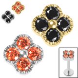 view all Titanium Internal Jewelled Vintage Clover Top body jewellery