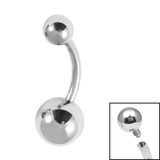 view all Titanium Internally Threaded Belly Bar 1.6mm body jewellery