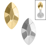 view all Titanium Internal Faceted Marquise Top 1.2mm body jewellery