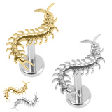 view all Titanium Internally Threaded Labrets 1.2mm - Titanium Centipede body jewellery