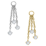 view all Titanium Charm - Trilogy Jewelled Drop body jewellery