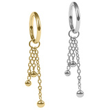 view all Titanium Hinged Segment Ring with Titanium Trilogy Ball Charm body jewellery