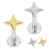 view all Titanium Internally Threaded Labrets 1.2mm - Titanium Aquila Star body jewellery