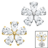 view all Titanium Internal Jewelled Blossom Flower body jewellery