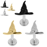 view all Titanium Internally Threaded Labrets 1.2mm - Titanium Spellcaster Hat body jewellery