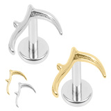 view all Titanium Internally Threaded Labrets 1.2mm - Titanium Harvest Scythe body jewellery