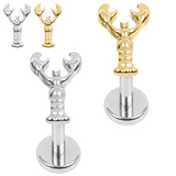 view all Titanium Internally Threaded Labrets 1.2mm - Titanium Leonardo Da Pinchi body jewellery