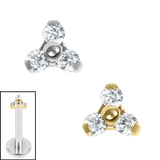 view all Titanium Internal Dainty Jewelled Trinity Top body jewellery